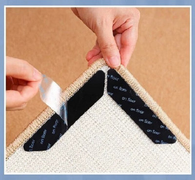12 Pack Rug Gripper Anti Slip Tape Washable Reusable Pads For Carpet And Rugs from B&Q