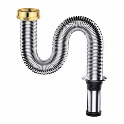  - 100Cm Flexible Sink Drain Hose 304 Stainless Steel Siphon Pipe