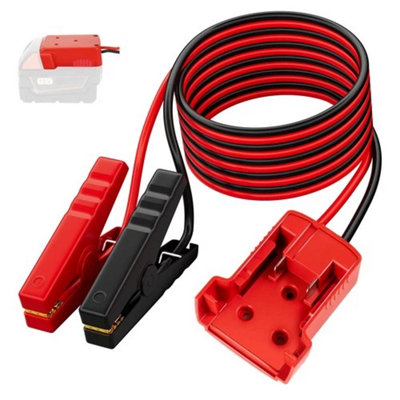 12Awg Auto Booster Jumper Cable Kit Milwaukee Battery Compatible Jump Starter Leads from B&Q