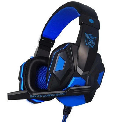 B&Q Gaming Headset With Microphone Led Wired Headphones For Pc Laptop Ps4 Xbox