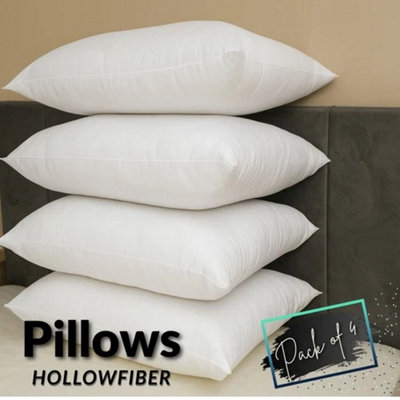 Pillow Set Of 2   4  Hollowfiber Bounce Back Hotel Quality Anti Allergic Soft Sleeping Pillows from B&Q