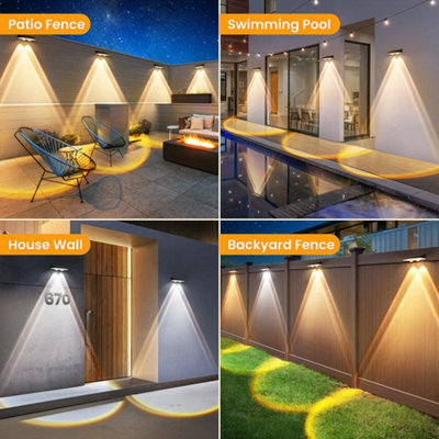 Solar Fence Wall Led Outdoor Garden Light Lamp