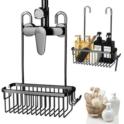  - Shower Caddy Bathroom Storage Organiser Hanging Rack Basket With Hooks