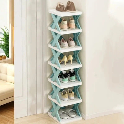 Space Saving Shoe Rack Shelf Tier Stackable Storage Stand Slim Organiser from B&Q