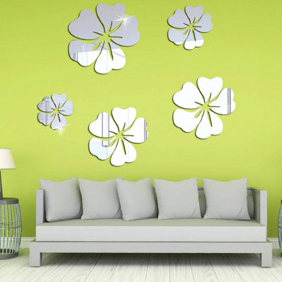 5 Pieces  Mirror Flower Wall Stickers from B&Q
