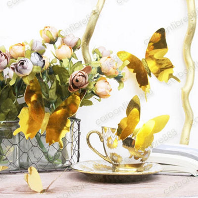 12 Pieces  Butterfly Mirror Wall Stickers from B&Q