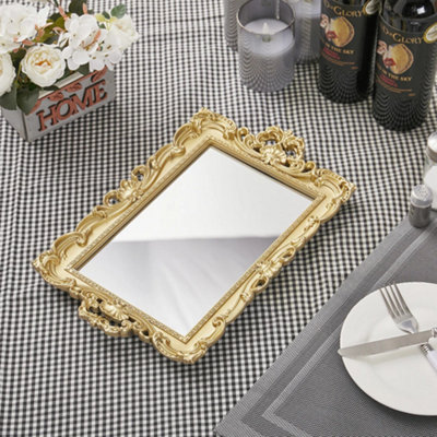 Large Decorative Mirror Vanity Tray Candle Display Plate from B&Q