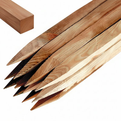 Wooden Garden Stakes Thick Square Plant Support Canes Tree Fencing Pegs 30Cm X 2.5Cm Pack Of 10 from B&Q