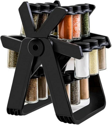 Kitchen Spice Organizer 360 Rotating Ferris Wheel Rack With 18 Refillable Jars from B&Q