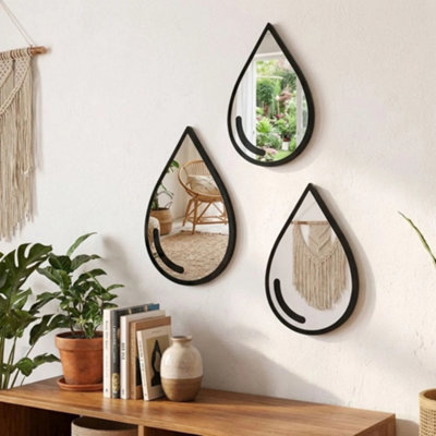 3 Pieces Acrylic Mirror Wall Stickers Wall Decor Set from B&Q