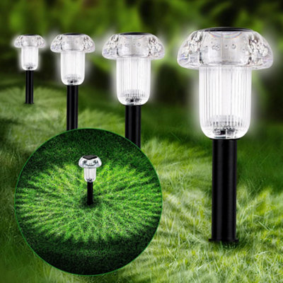  - 4 Pack Solar Led Stake Lights Outdoor Garden Pathway Lamps