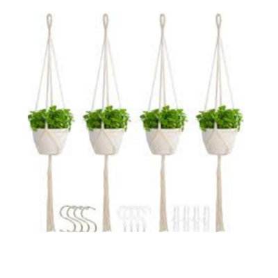4 Pack Macrame Plant Hanger Indoor Rope Pot Holder from B&Q