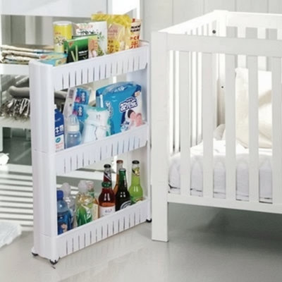 3Tier Slide Out Spice Rack Storage Tower Kitchen Trolley & Bathroom Organizer from B&Q