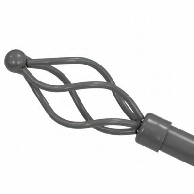 - Matt Silver Extendable Metal Curtain Pole Rail 48 To 84 Inch 120 To 215 Cm