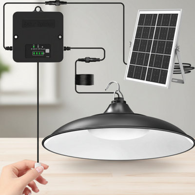  - Solar Led Pendant Light Dusk To Dawn Sensor 3 Lighting Modes Indoor Outdoor Garage Shed Lamp