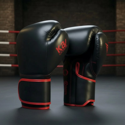  - Black 16Oz Boxing And mma Training Gloves Durable Sparring Fit