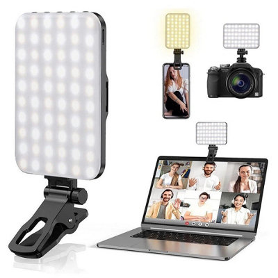 60 Led Portable Selfie Light 2200Mah Rechargeable For Laptop And Video Calls from B&Q