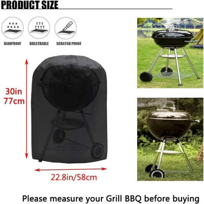 30 Inch Round Bbq Grill Cover Waterproof Outdoor Protector Small  Black from B&Q