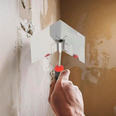 Stainless Steel Inside Corner Trowel Pointed Internal Plastering Tool from B&Q