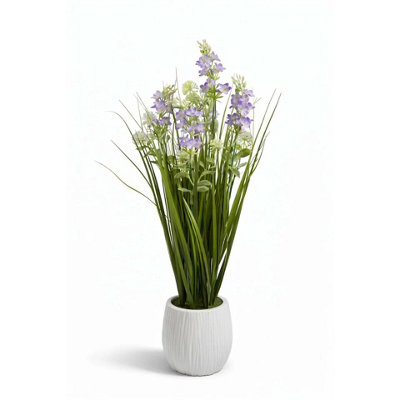 50 Cm Modern Artificial Lavender Plant In Pot Purple Lavender Decor from B&Q
