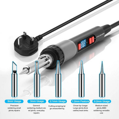 B&Q 100 W Digital Soldering Kit With Lcd Adjustable Temperature