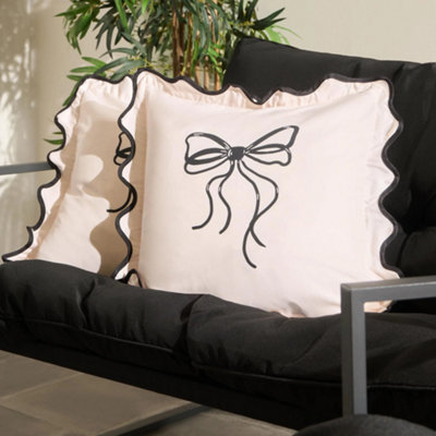 Ohs Frill Garden Cushion Covers Bows 2 Pack Water Resistant Outdoor 45 X 45 Cm from B&Q