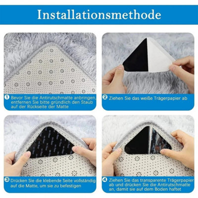 12 Pieces Rug Gripper Anti Slip Pads Washable Reusable Carpet Tape from B&Q