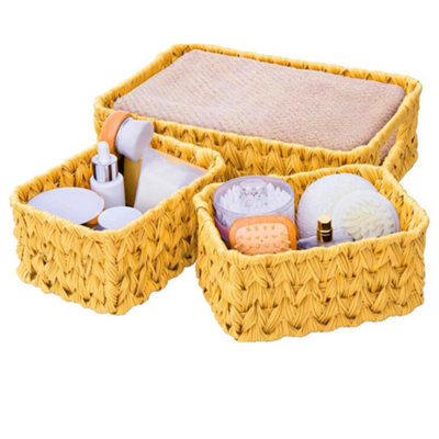 Handwoven Wicker Rattan Stack Able Storage Basket