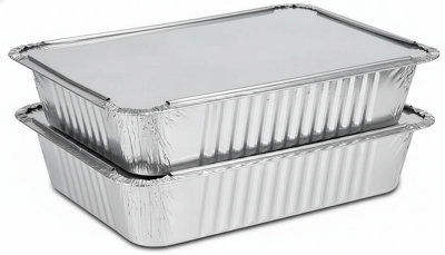 No. 2 Aluminium Foil Food Containers With Lids   Oven-Safe Takeaway & Meal Prep Trays Pack Of 25 Pieces from B&Q
