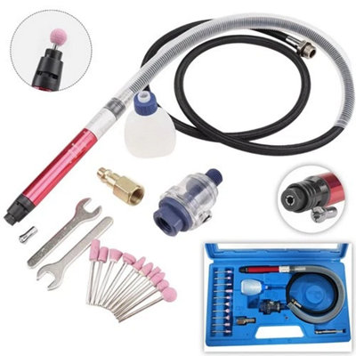 17 Pcs Micro Air Die Grinder Kit Mini Pencil Polishing Rotary Cutting Tool Set from B&Q
