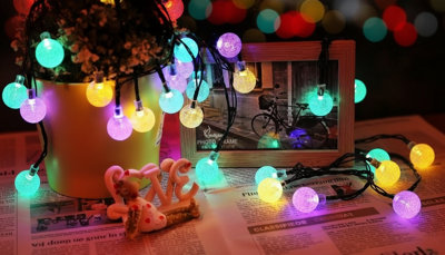 Solar Retro Crystal Ball 10 M 50 Led String Lights Outdoor Multi Color Ball Bulb  Garden Fairy Lights from B&Q