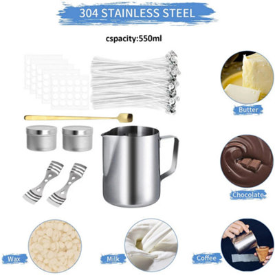  - Candle Making Kit With Pouring Pot Wicks Stickers And Wick Holders