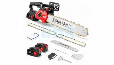 16 Inch Cordless Electric Chainsaw Brushless Handheld Wood Saw With 2 Batteries Charger from B&Q