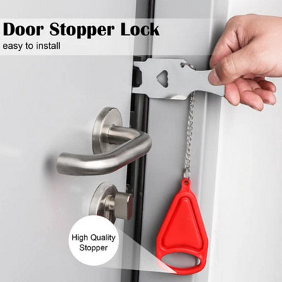Portable Door Lock Security Tool For Home Privacy Travel And Hotel from B&Q