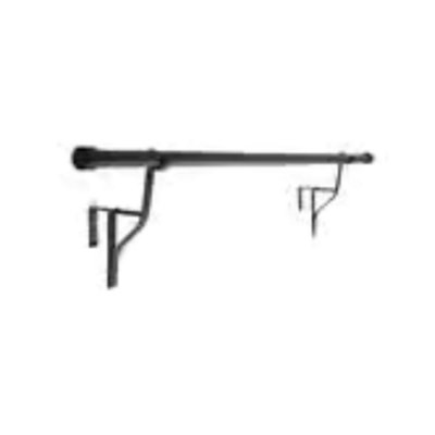 Extendable Door Curtain Pole Telescopic Easy Fit No Drill 70Cm To 120Cm Black from B&Q