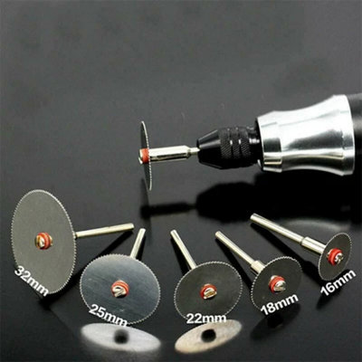 6Pc Stainless Steel Metal Cutting Disc Set With Mandrel For Dremel Rotary Tool from B&Q