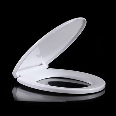  - Soft Close Oval Toilet Seat With Quick Release Hinges Antibacterial Bathroom Seat Cover