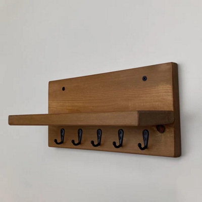 Entryway Key Holder Shelf With Wall Hooks Floating Organizer from B&Q