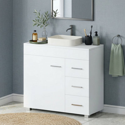 Under Sink Cabinet Bathroom Basin Unit Cupboard Storage Furniture Shelf White from B&Q