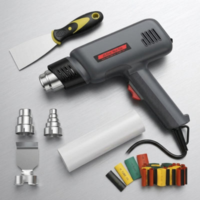 2000 W Heat Gun Dual Temperature 400 C 600 C Hot Air Gun With 6 Nozzle Accessories from B&Q