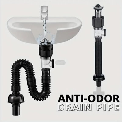 Odor-Proof Bathroom Sink Drainage Kit With An Expandable P-Trap from B&Q