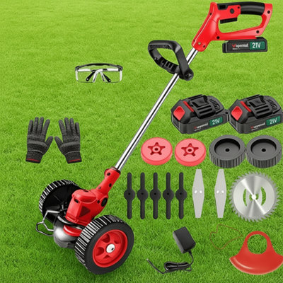 Conentool 21V Cordless Strimmer Lawn Mower Garden Grass Strimmers With 2 2.0Ah Batteries2 Metal Blades And 5 Plastic Blades from B&Q