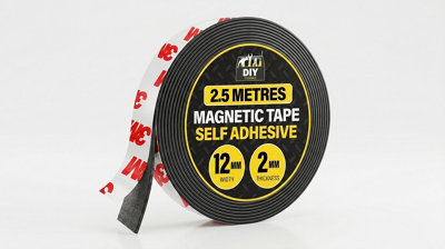 2 Point 5 Meter Magnetic Tape Self Adhesive 12mm X 2mm Flexible Anisotropic Strip Roll from B&Q