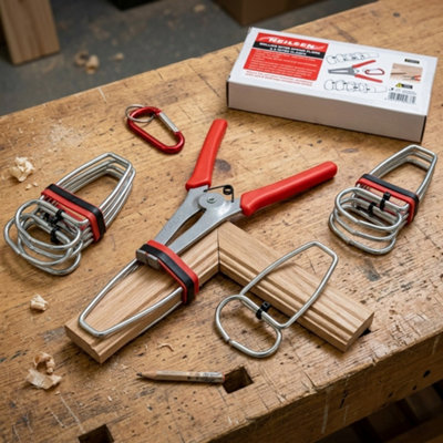  - Collins Miter Spring Pliers With 8 Spring Miter Woodworking Joint Clamps Set