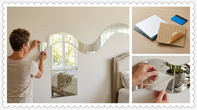  - Home Decor Mirror Wall Tiles Self Adhesive Square Stickers