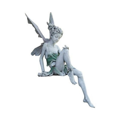 Sitting Fairy Statue Resin Figurine Ornament For Home Garden Decor from B&Q