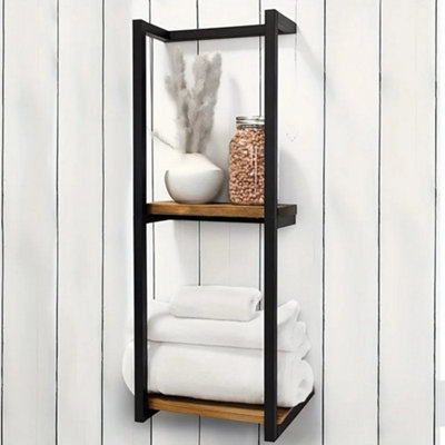Double-Layer Wall Mounted Towel Storage Rack Thickened Durable Easy Install Bathroom Organizer from B&Q