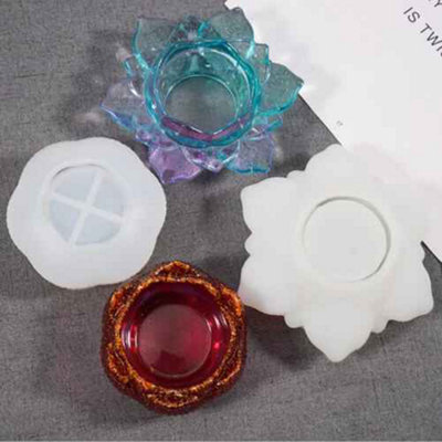  - Bloom Lotus Flower Candle Holder Silicone Resin Casting Mold