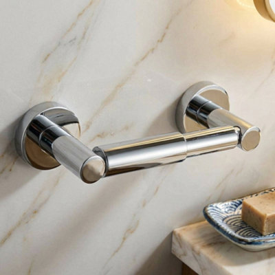  - Wall Mounted Toilet Roll Holder Chrome Bathroom Tissue Paper Holder