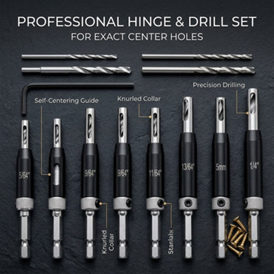 Hinge Drill Bit Set  Pilot Hole Guide For Cabinet Hardware from B&Q